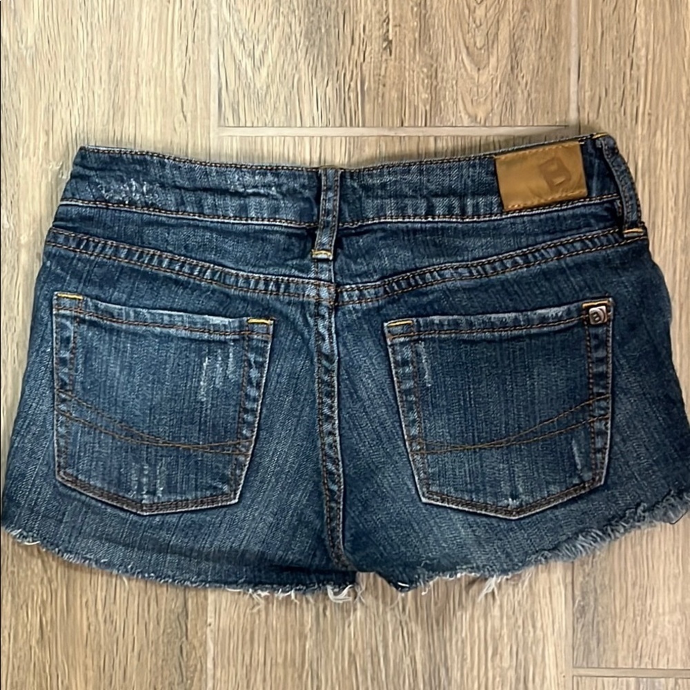 Bullhead Dark Blue Distressed Denim Jean Shorts - Picture 9 of 10